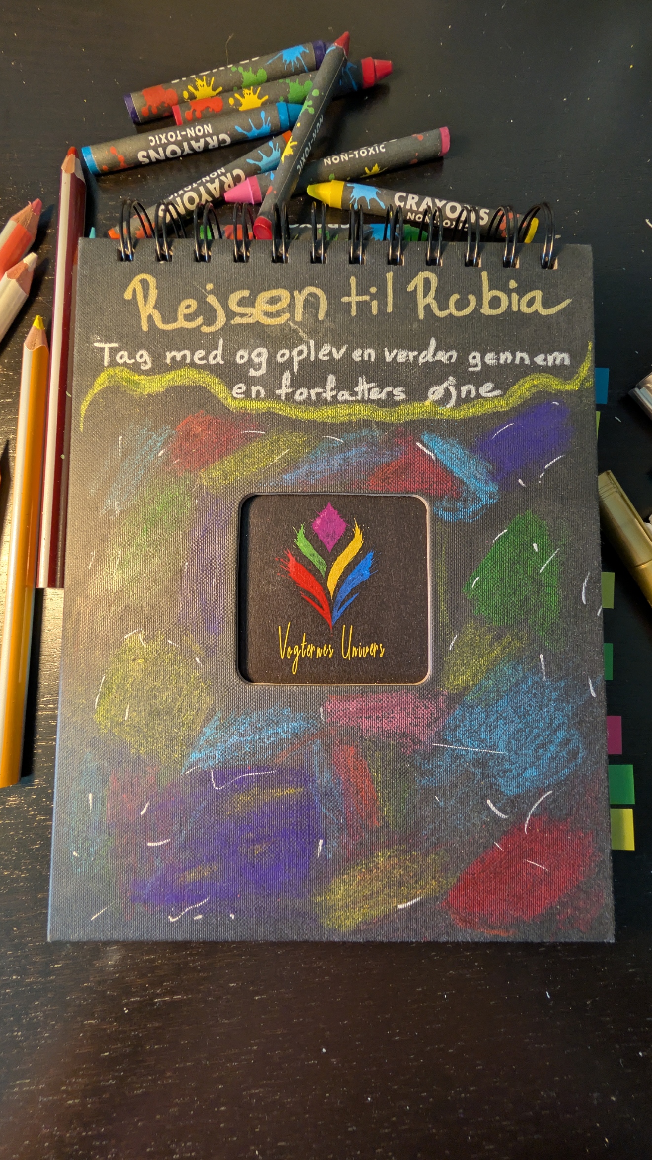 Forsiden på notesbogen Rejsen til Rubia